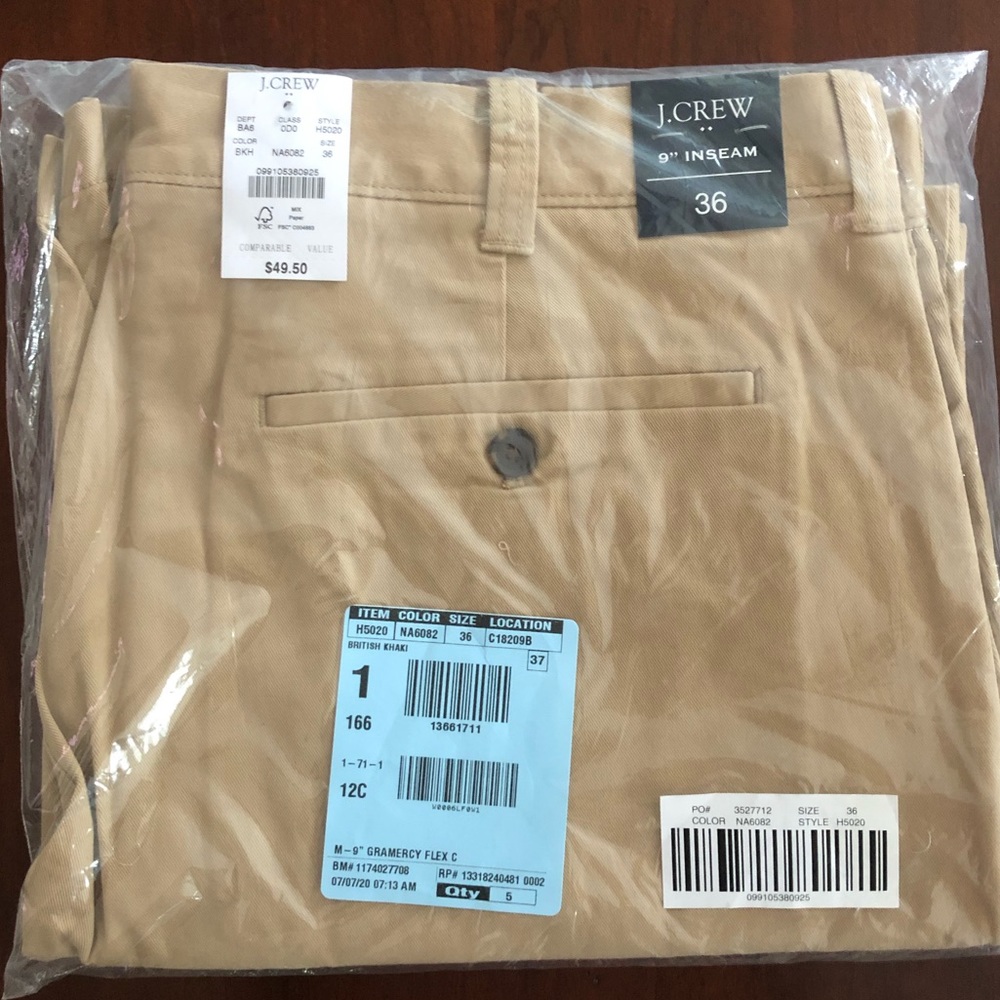 NWT J. Crew Men’s Gramercy Flex Chino Shorts